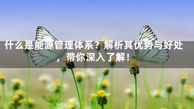什么是能源管理体系？解析其优势与好处，带你深入了解！