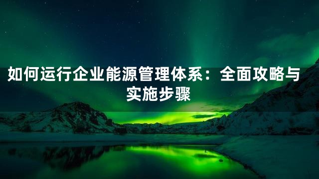 如何运行企业能源管理体系：全面攻略与实施步骤