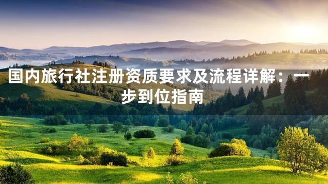 国内旅行社注册资质要求及流程详解：一步到位指南