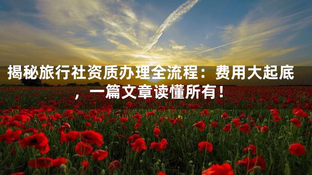 揭秘旅行社资质办理全流程：费用大起底，一篇文章读懂所有！
