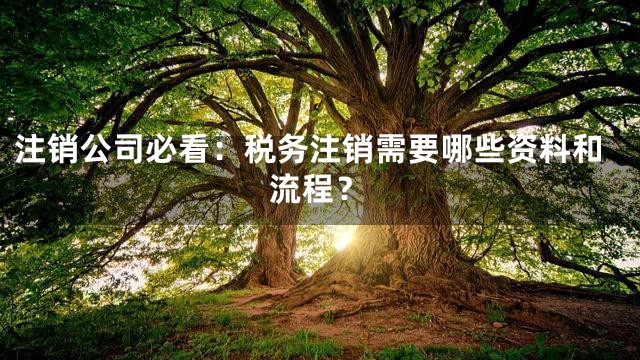 注销公司必看：税务注销需要哪些资料和流程？