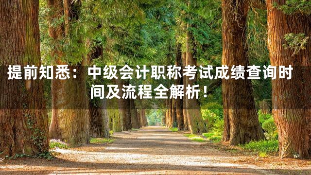 提前知悉：中级会计职称考试成绩查询时间及流程全解析！