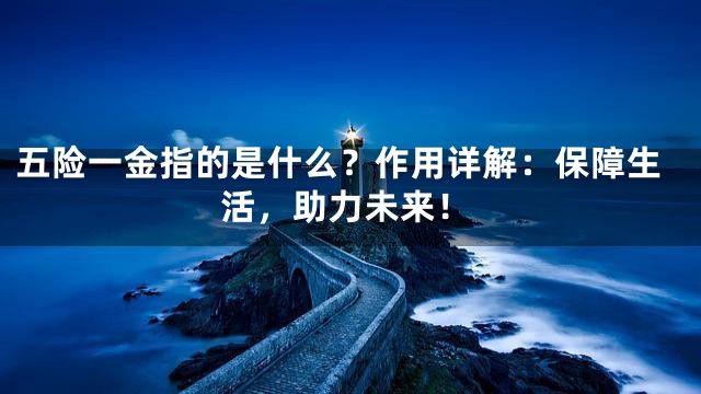 五险一金指的是什么？作用详解：保障生活，助力未来！
