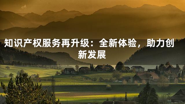 知识产权服务再升级：全新体验，助力创新发展