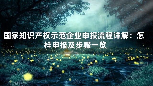国家知识产权示范企业申报流程详解：怎样申报及步骤一览