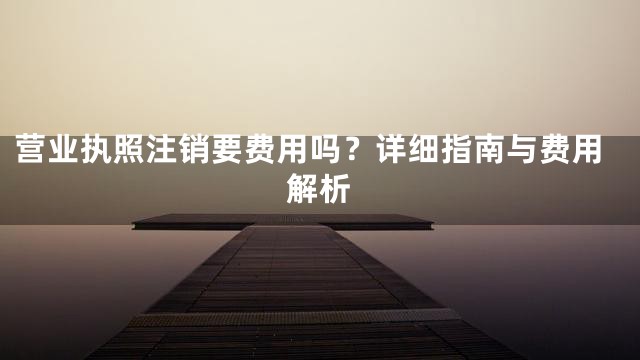 营业执照注销要费用吗？详细指南与费用解析