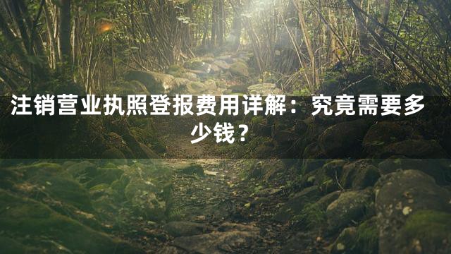 注销营业执照登报费用详解：究竟需要多少钱？