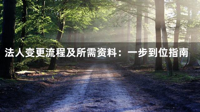 法人变更流程及所需资料：一步到位指南