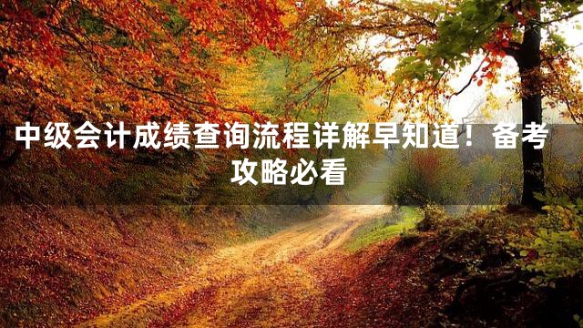 中级会计成绩查询流程详解早知道！备考攻略必看
