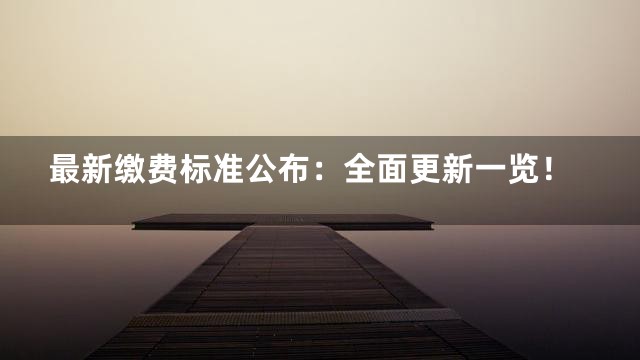 最新缴费标准公布：全面更新一览！