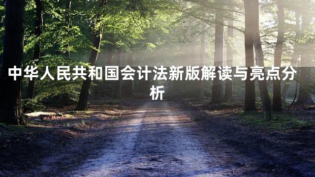 中华人民共和国会计法新版解读与亮点分析