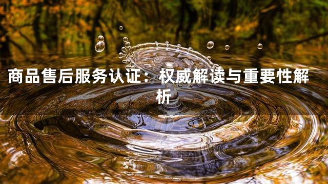 商品售后服务认证：权威解读与重要性解析