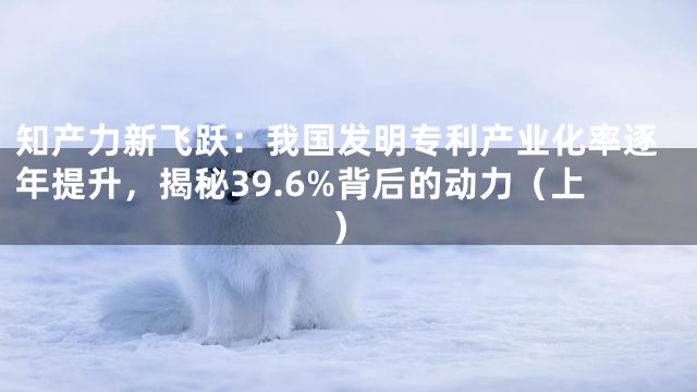 知产力新飞跃：我国发明专利产业化率逐年提升，揭秘39.6%背后的动力（上）