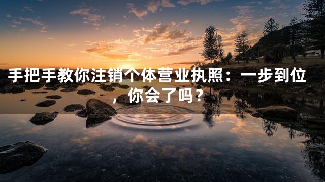 手把手教你注销个体营业执照：一步到位，你会了吗？