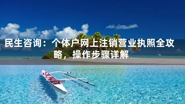 民生咨询：个体户网上注销营业执照全攻略，操作步骤详解