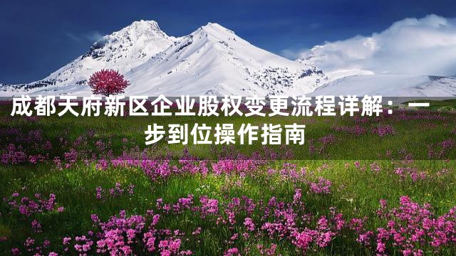 成都天府新区企业股权变更流程详解：一步到位操作指南