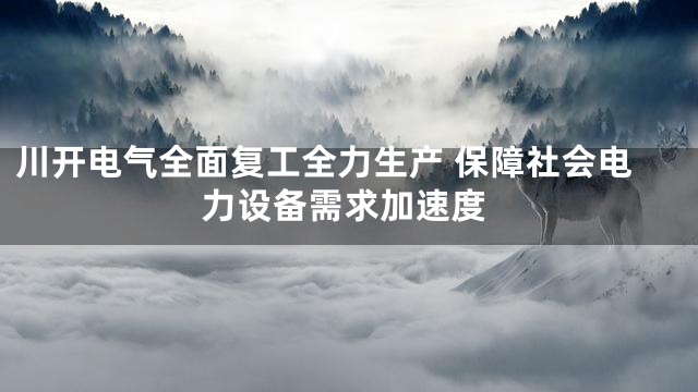 川开电气全面复工全力生产 保障社会电力设备需求加速度