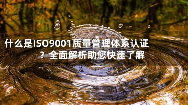 什么是ISO9001质量管理体系认证？全面解析助您快速了解
