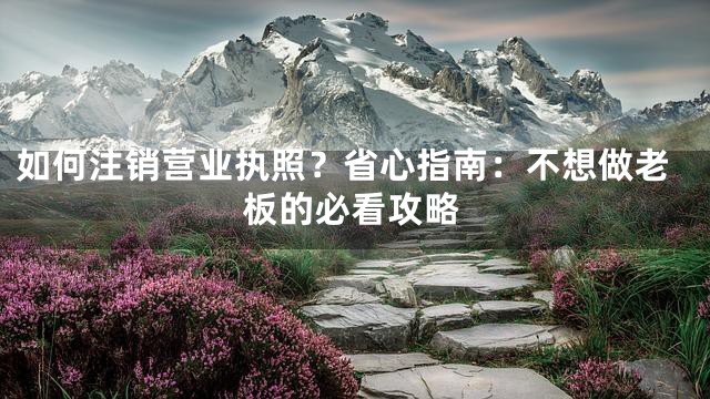 如何注销营业执照？省心指南：不想做老板的必看攻略