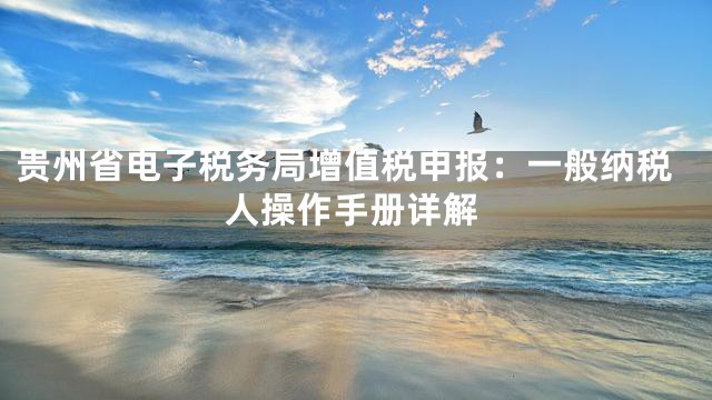贵州省电子税务局增值税申报：一般纳税人操作手册详解