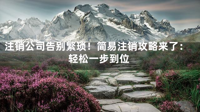 注销公司告别繁琐！简易注销攻略来了：轻松一步到位