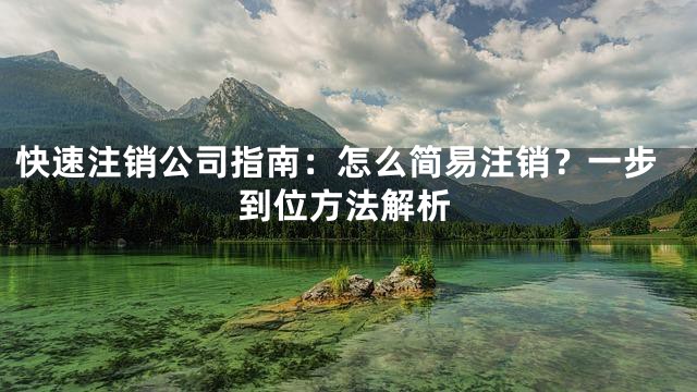 快速注销公司指南：怎么简易注销？一步到位方法解析