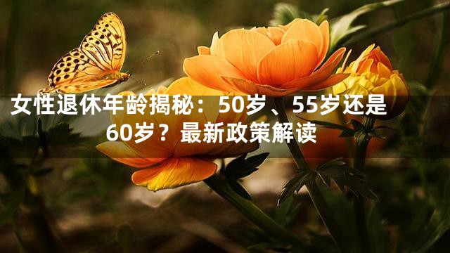 女性退休年龄揭秘：50岁、55岁还是60岁？最新政策解读