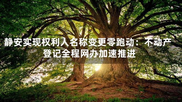 静安实现权利人名称变更零跑动：不动产登记全程网办加速推进