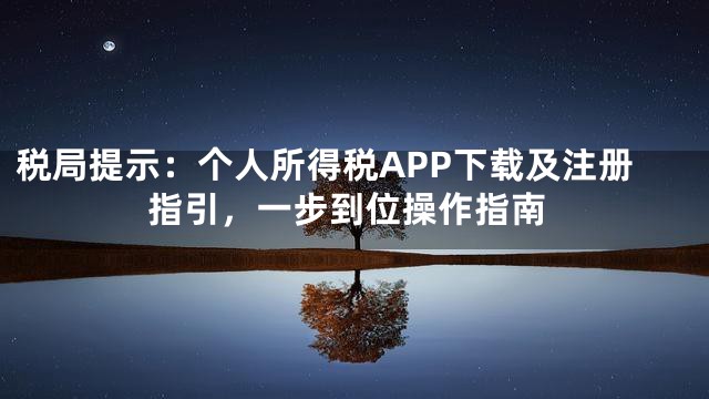 税局提示：个人所得税APP下载及注册指引，一步到位操作指南