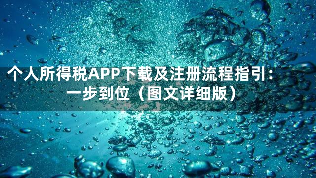 个人所得税APP下载及注册流程指引：一步到位（图文详细版）