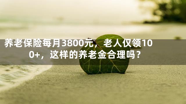 养老保险每月3800元，老人仅领100+，这样的养老金合理吗？