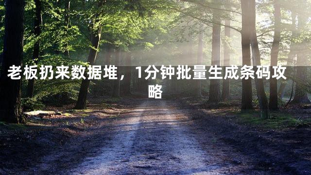 老板扔来数据堆，1分钟批量生成条码攻略
