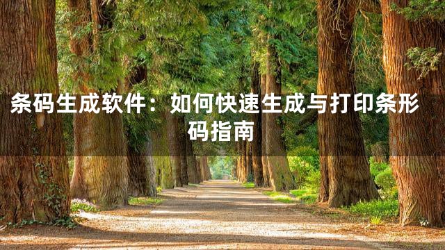 条码生成软件：如何快速生成与打印条形码指南