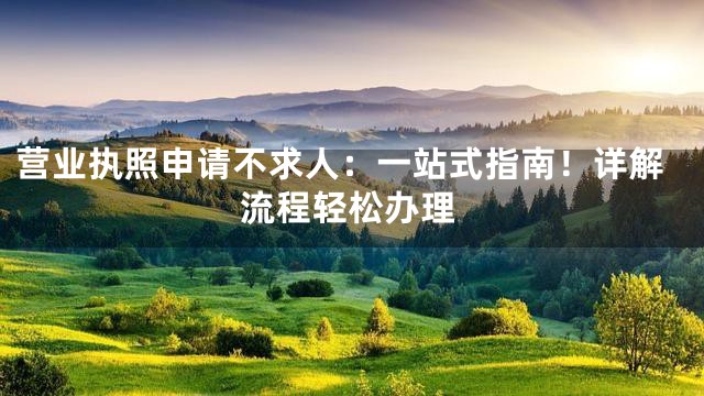 营业执照申请不求人：一站式指南！详解流程轻松办理