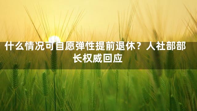 什么情况可自愿弹性提前退休？人社部部长权威回应