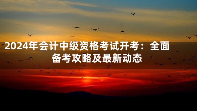 2024年会计中级资格考试开考：全面备考攻略及最新动态