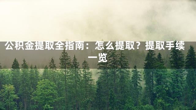 公积金提取全指南：怎么提取？提取手续一览