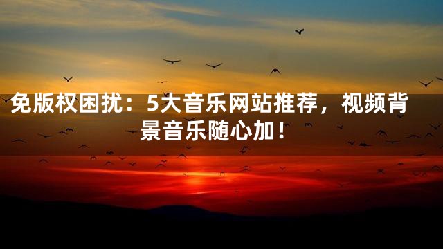 免版权困扰：5大音乐网站推荐，视频背景音乐随心加！