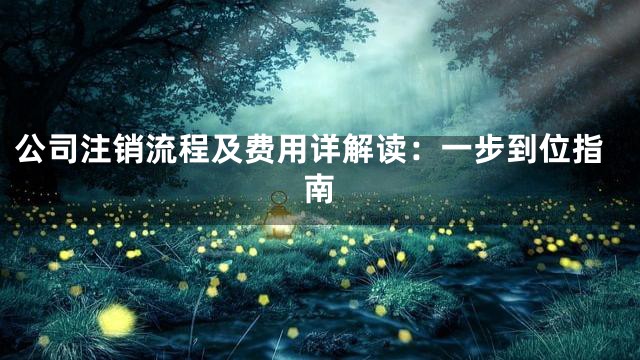 公司注销流程及费用详解读：一步到位指南