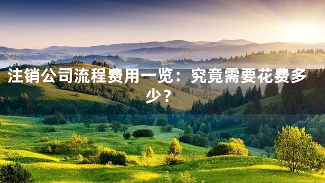 注销公司流程费用一览：究竟需要花费多少？