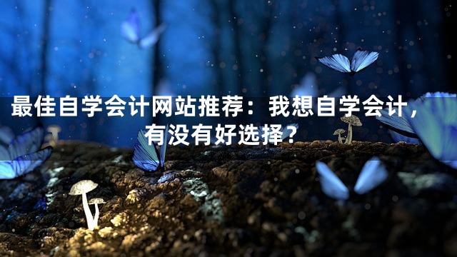 最佳自学会计网站推荐：我想自学会计，有没有好选择？