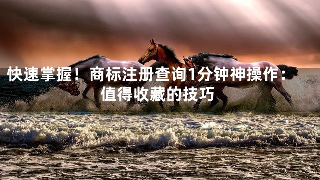 快速掌握！商标注册查询1分钟神操作：值得收藏的技巧