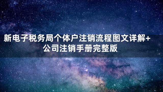 新电子税务局个体户注销流程图文详解+公司注销手册完整版