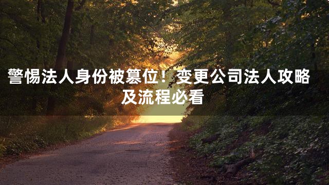警惕法人身份被篡位！变更公司法人攻略及流程必看