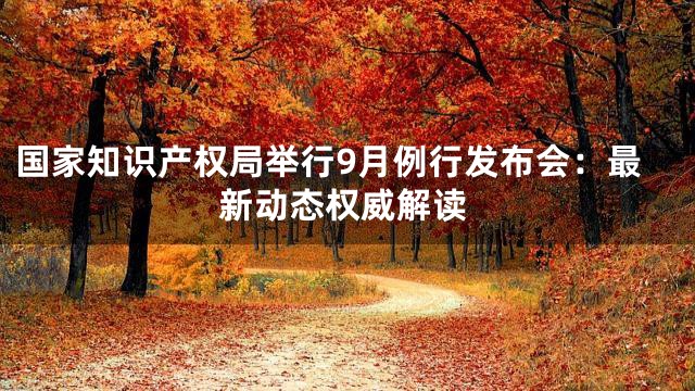 国家知识产权局举行9月例行发布会：最新动态权威解读