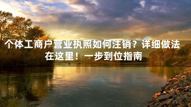 个体工商户营业执照如何注销？详细做法在这里！一步到位指南