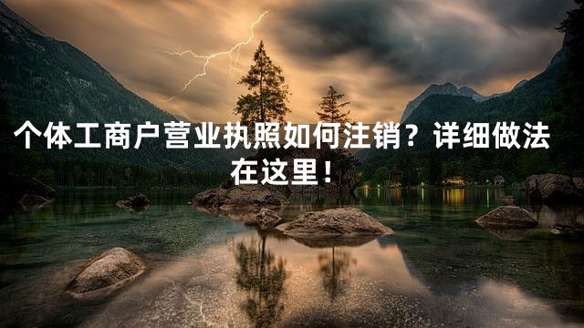 个体工商户营业执照如何注销？详细做法在这里！