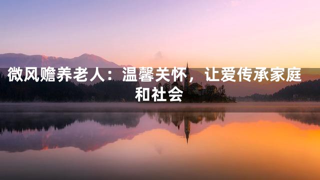 微风赡养老人：温馨关怀，让爱传承家庭和社会