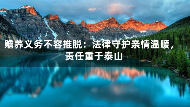 赡养义务不容推脱：法律守护亲情温暖，责任重于泰山