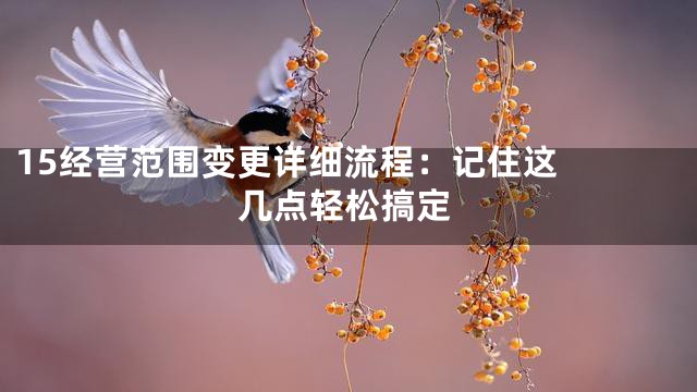 15

经营范围变更详细流程：记住这几点轻松搞定
